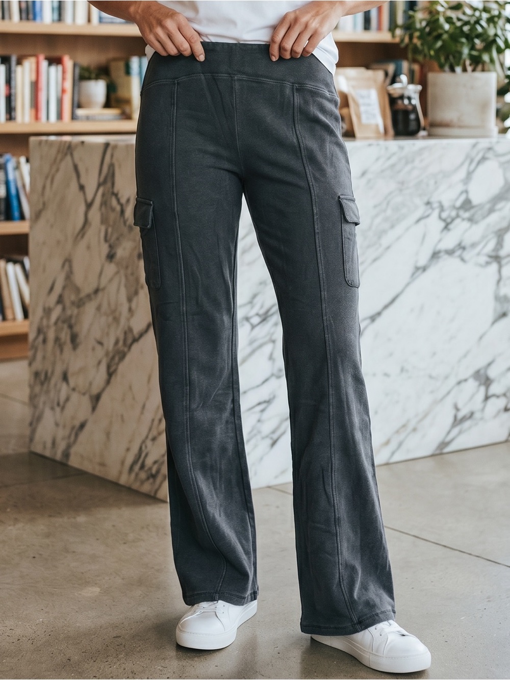 No Boundaries Dark Charcoal Wide-Leg Pants